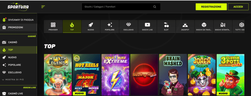 Sportuna casinò non AAMS